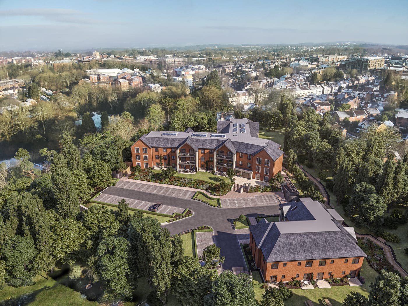 East Grinstead from the air (CGI)
